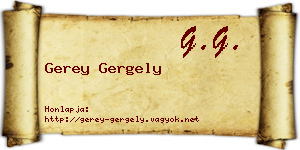 Gerey Gergely névjegykártya